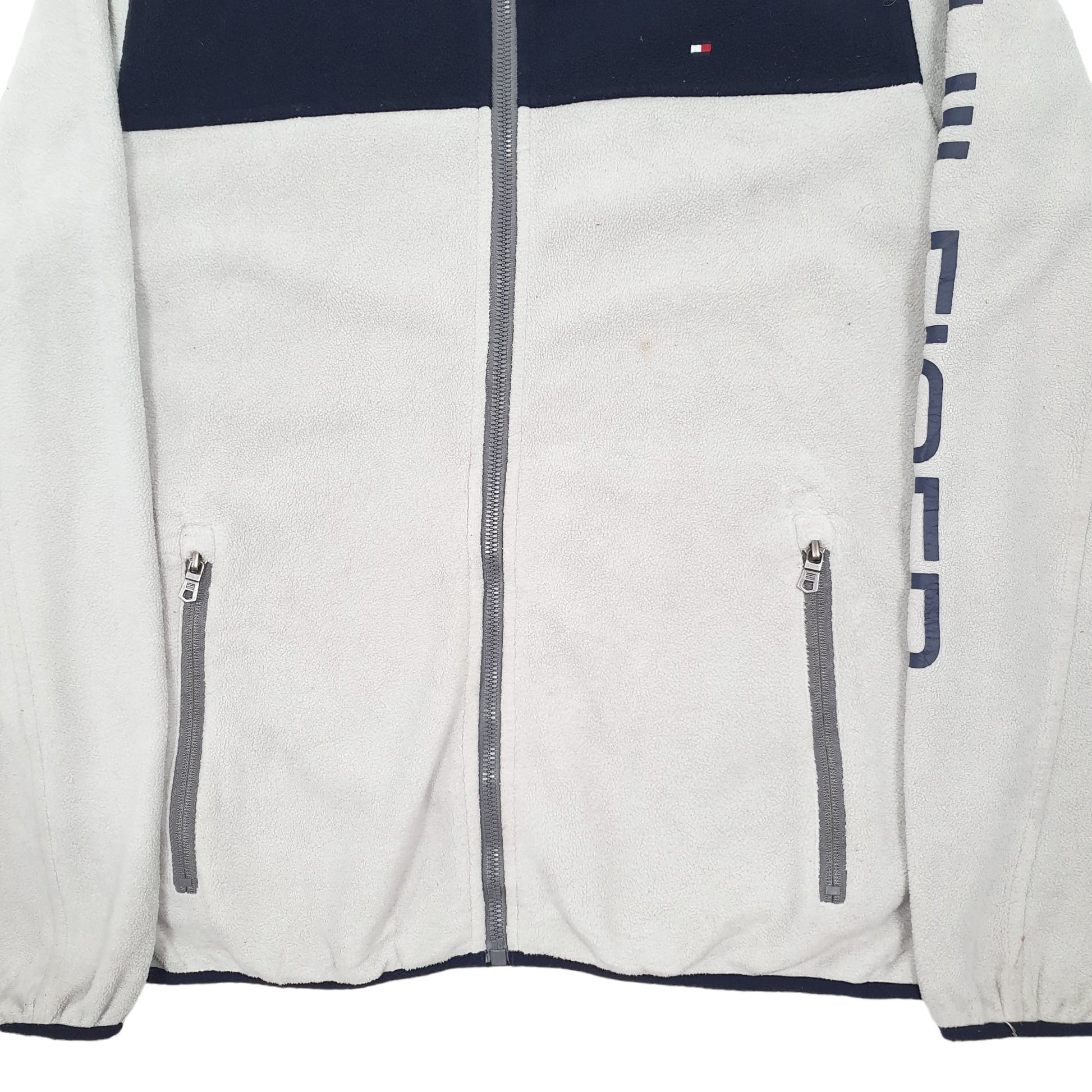 Mens Grey Tommy Hilfiger Spellout Hoodie Full Zip Jumper