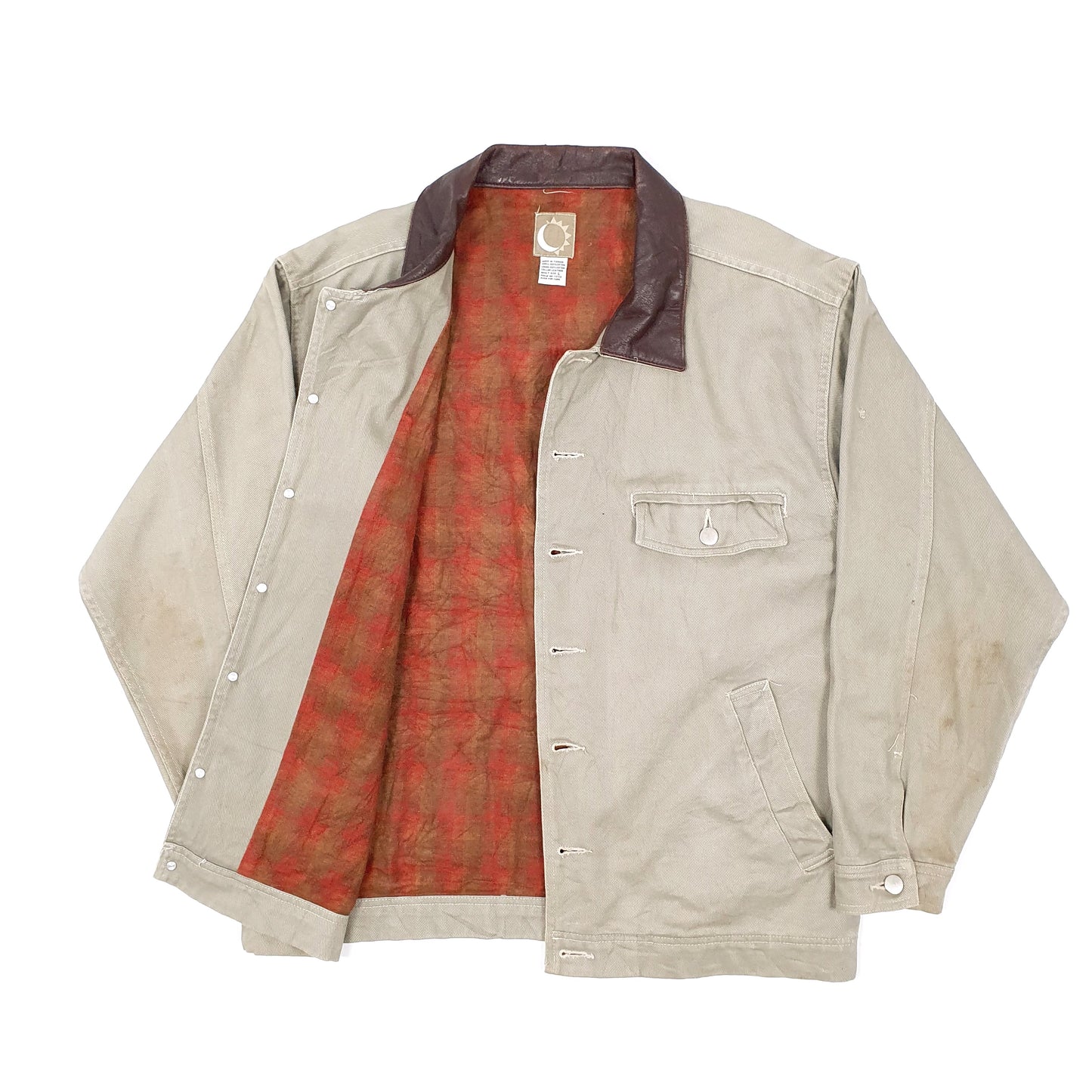 Mens Grey Unbranded Workwear Blanket Lined Chore Coat Coat