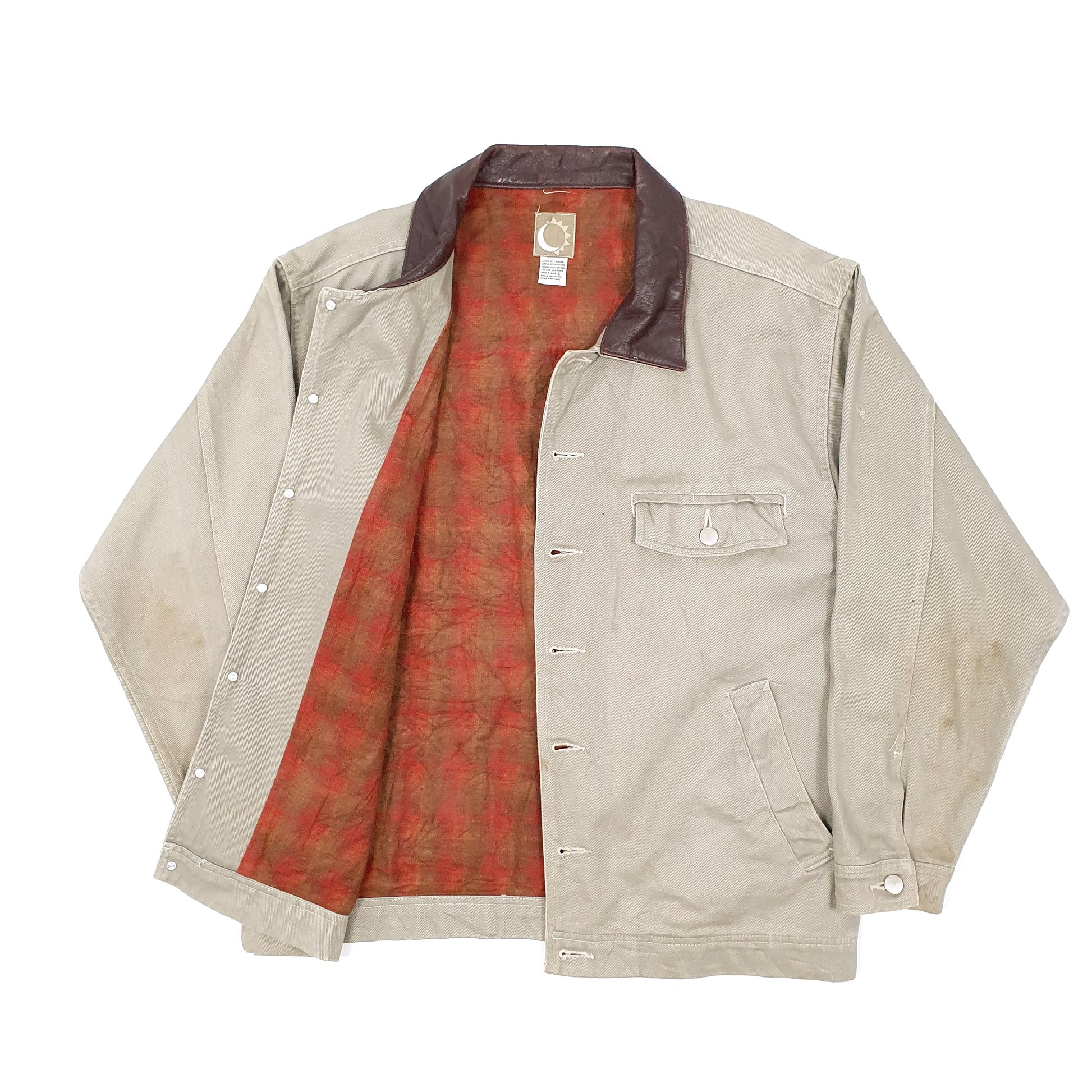 Mens Grey Unbranded Workwear Blanket Lined Chore Coat Coat