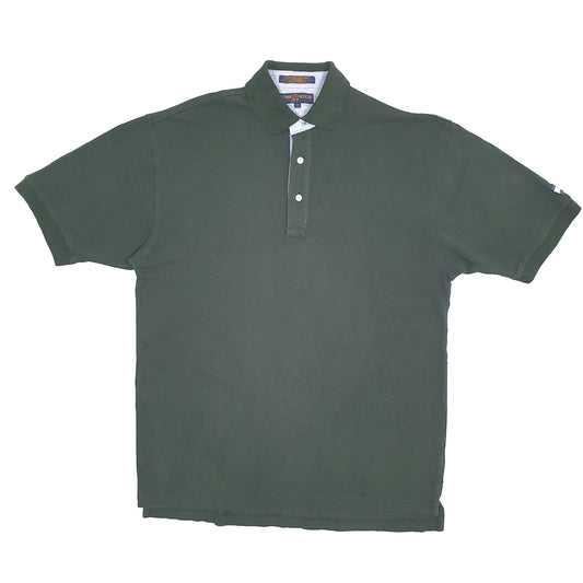 Mens Green Tommy Hilfiger Golf Vintage Made in USA Short Sleeve Polo Shirt