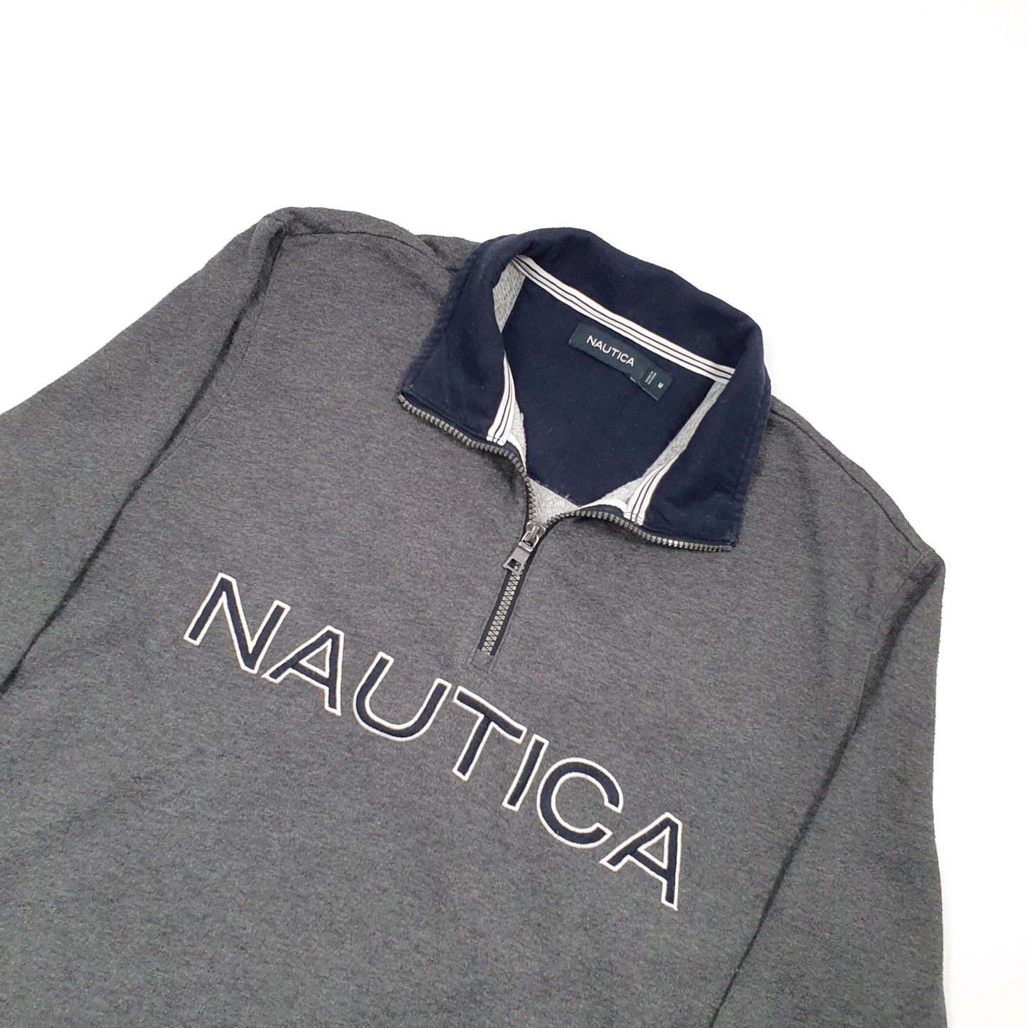 Nautica Spellout Quarter Zip M Grey