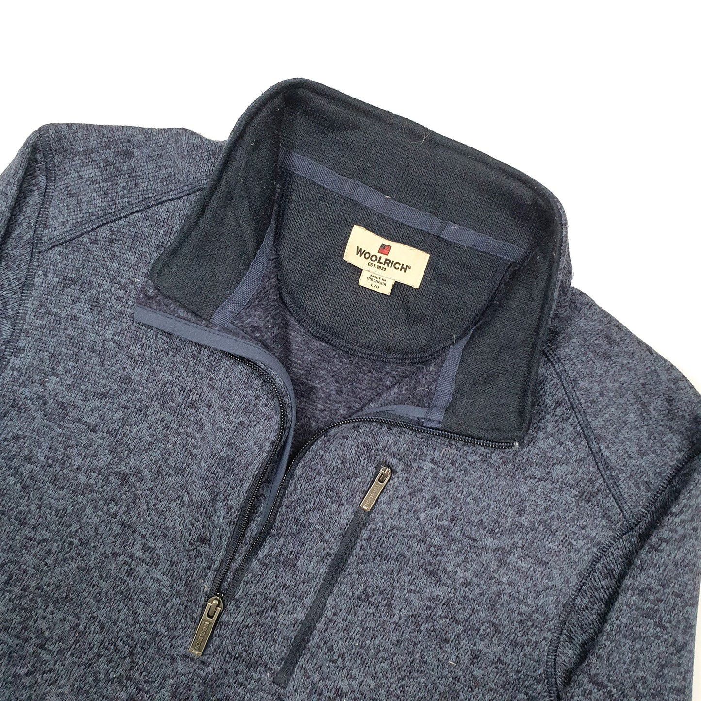 Woolrich Quarter Zip Fleece L Navy
