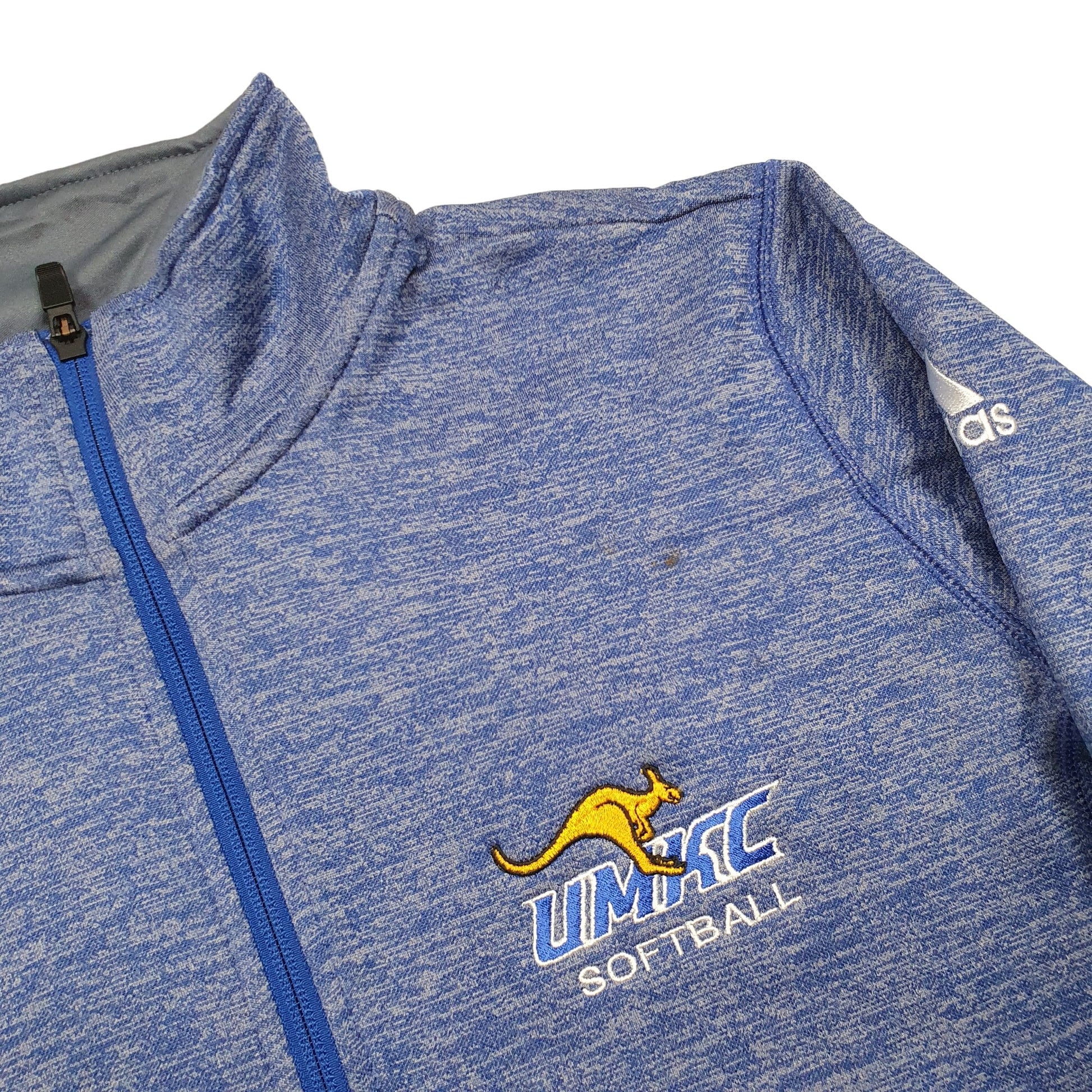 Mens Blue Adidas UMKC Softball Quarter Zip Jumper