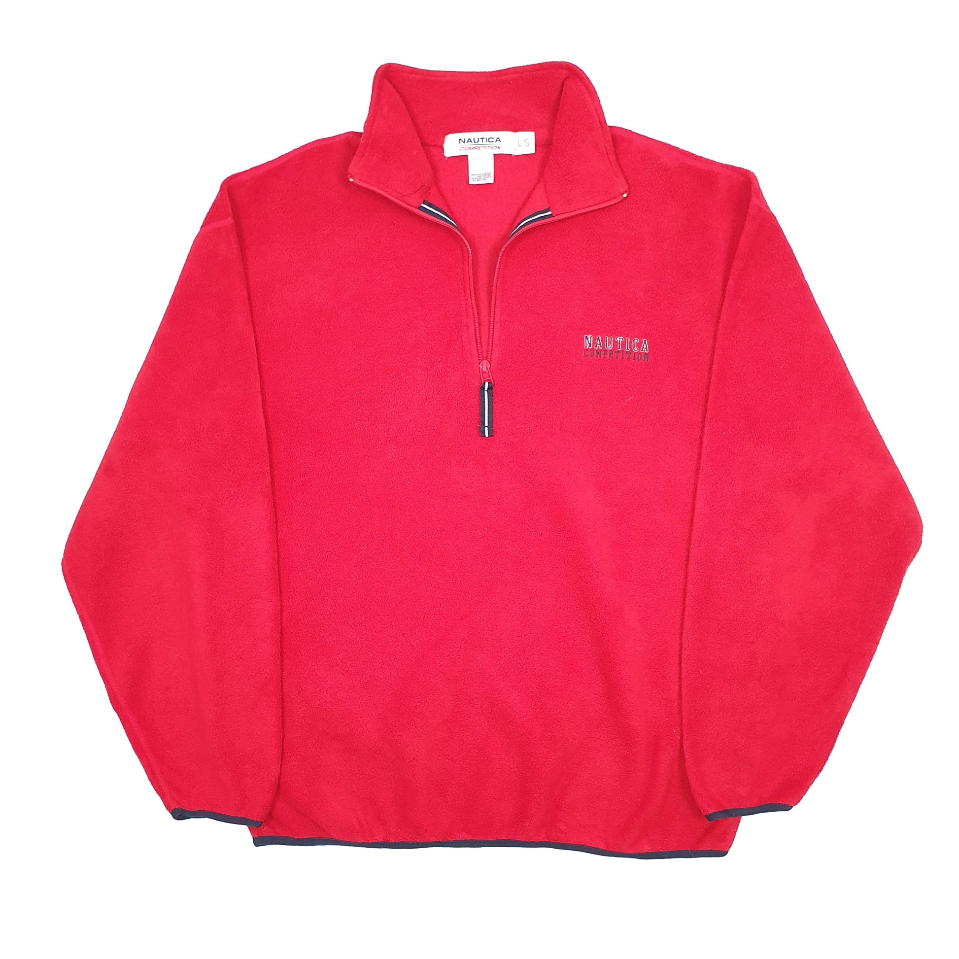 Nautica Competition Spellout Quarter Zip Fleece L Red