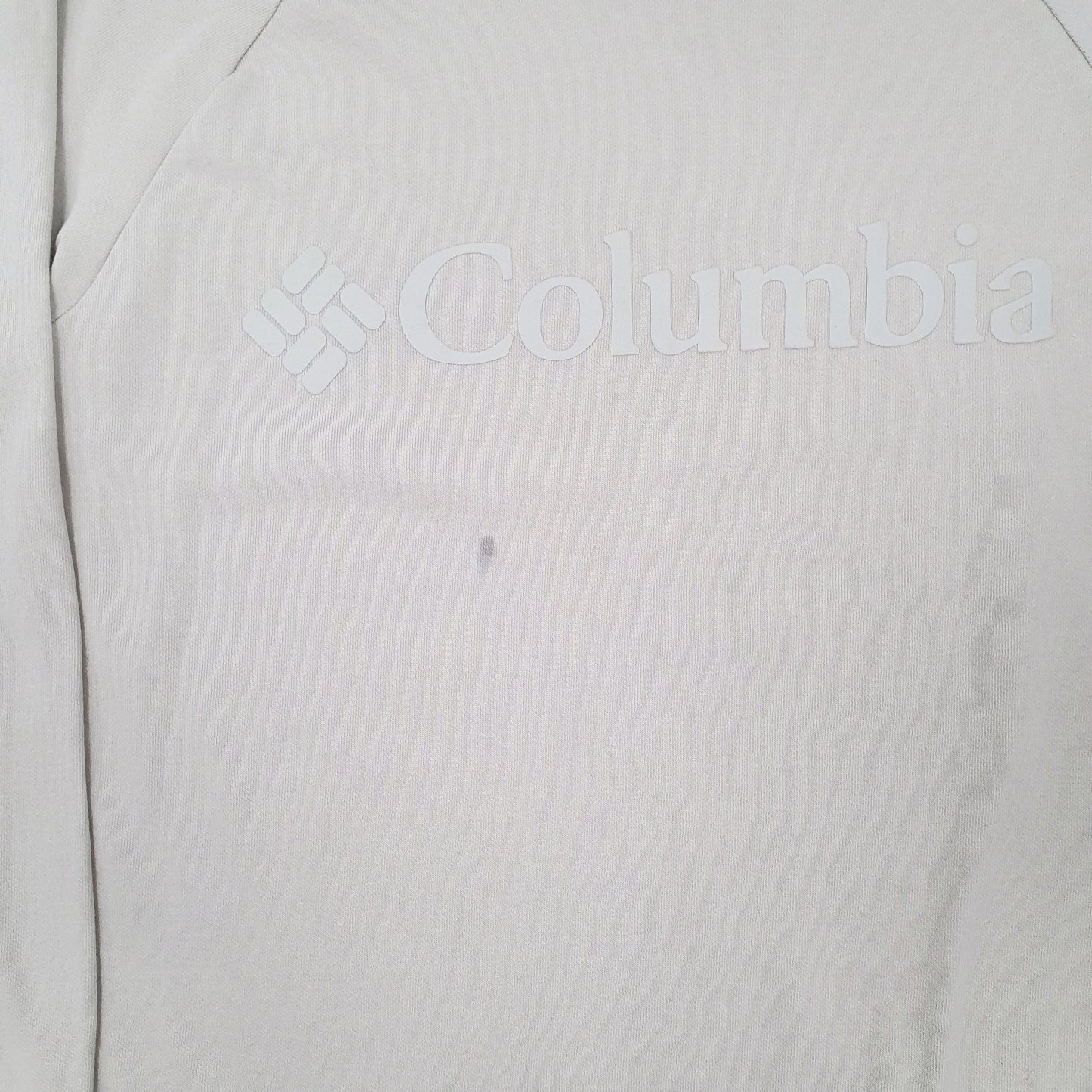Mens Beige Columbia Spellout Crewneck Jumper