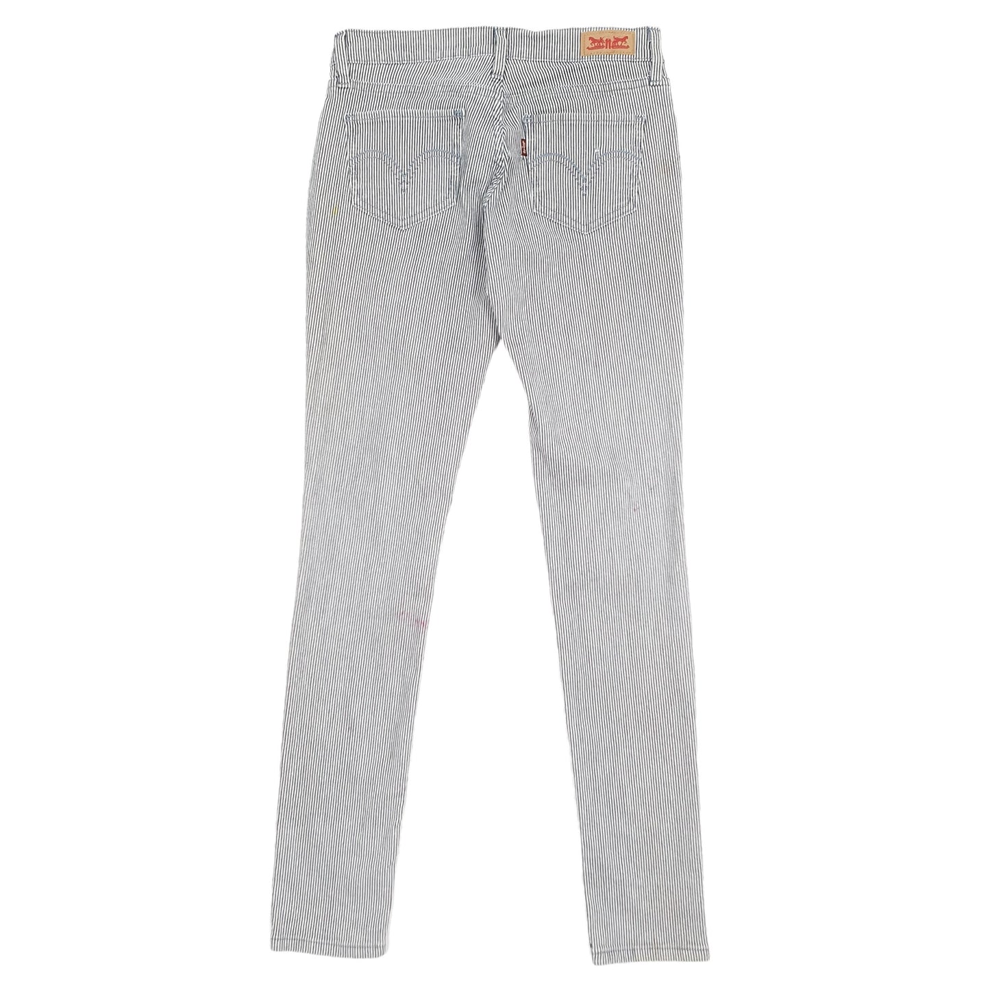 Levis 524x Skinny Fit Striped Low Rise Super Jeans UK4 Blue