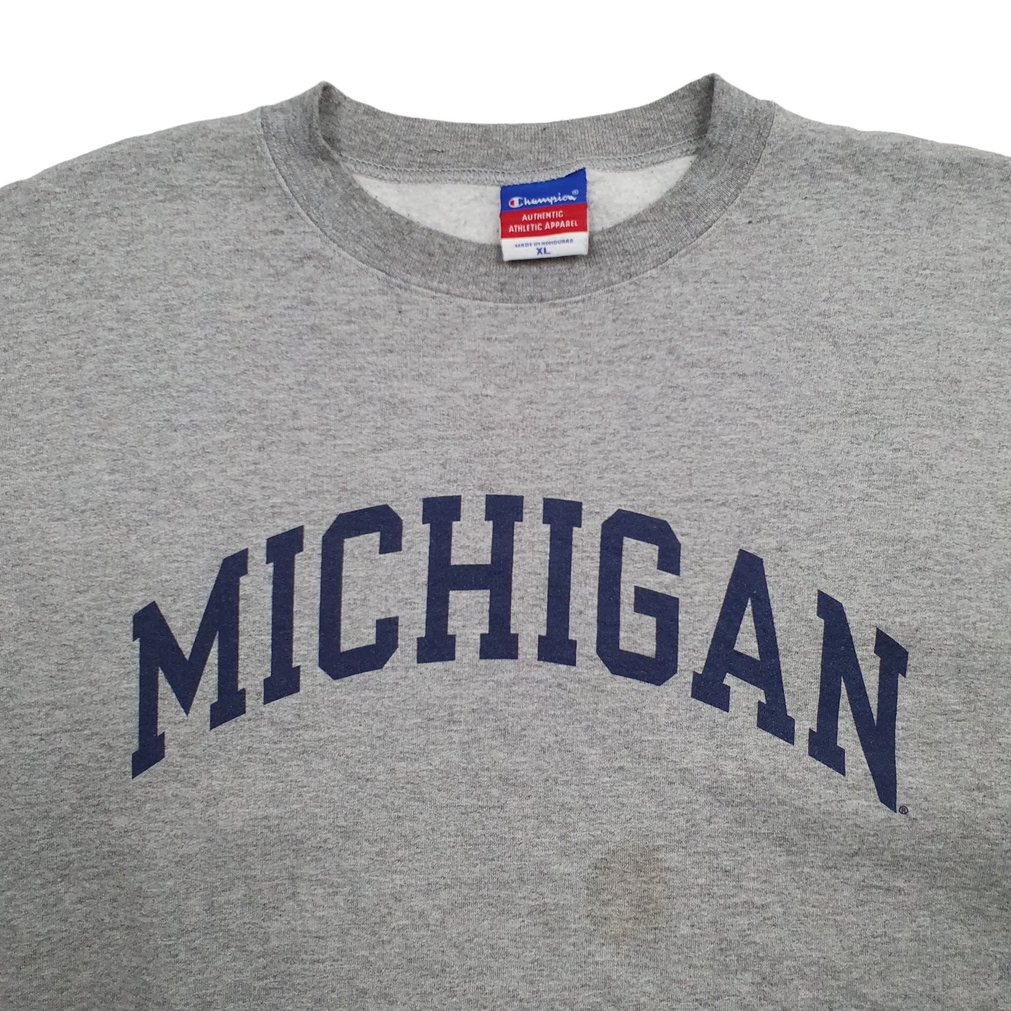 Mens Grey Champion Michigan USA College Crewneck Jumper