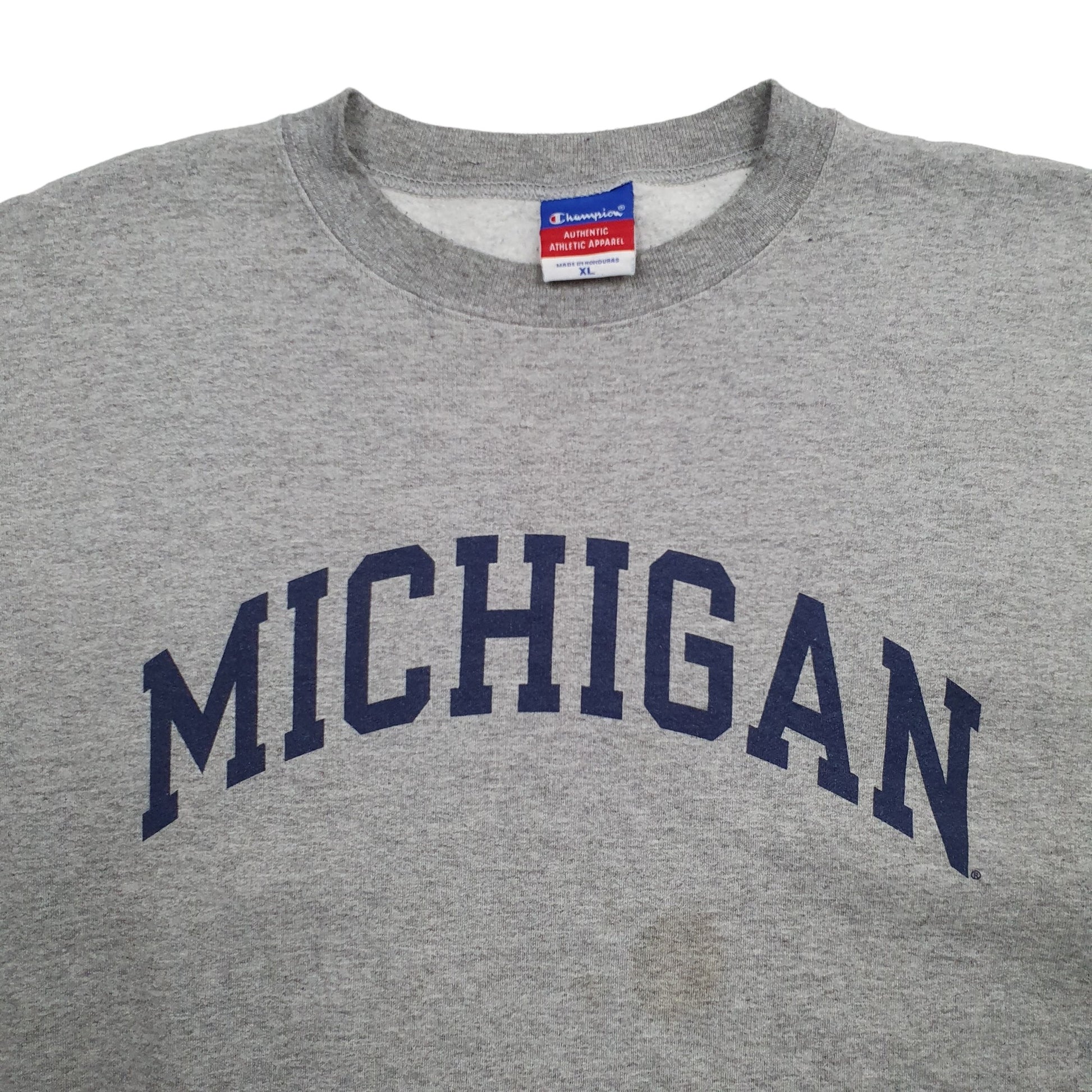 Mens Grey Champion Michigan USA College Crewneck Jumper