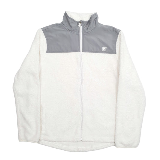 Mens Cream Fila  Full Zip Jumper