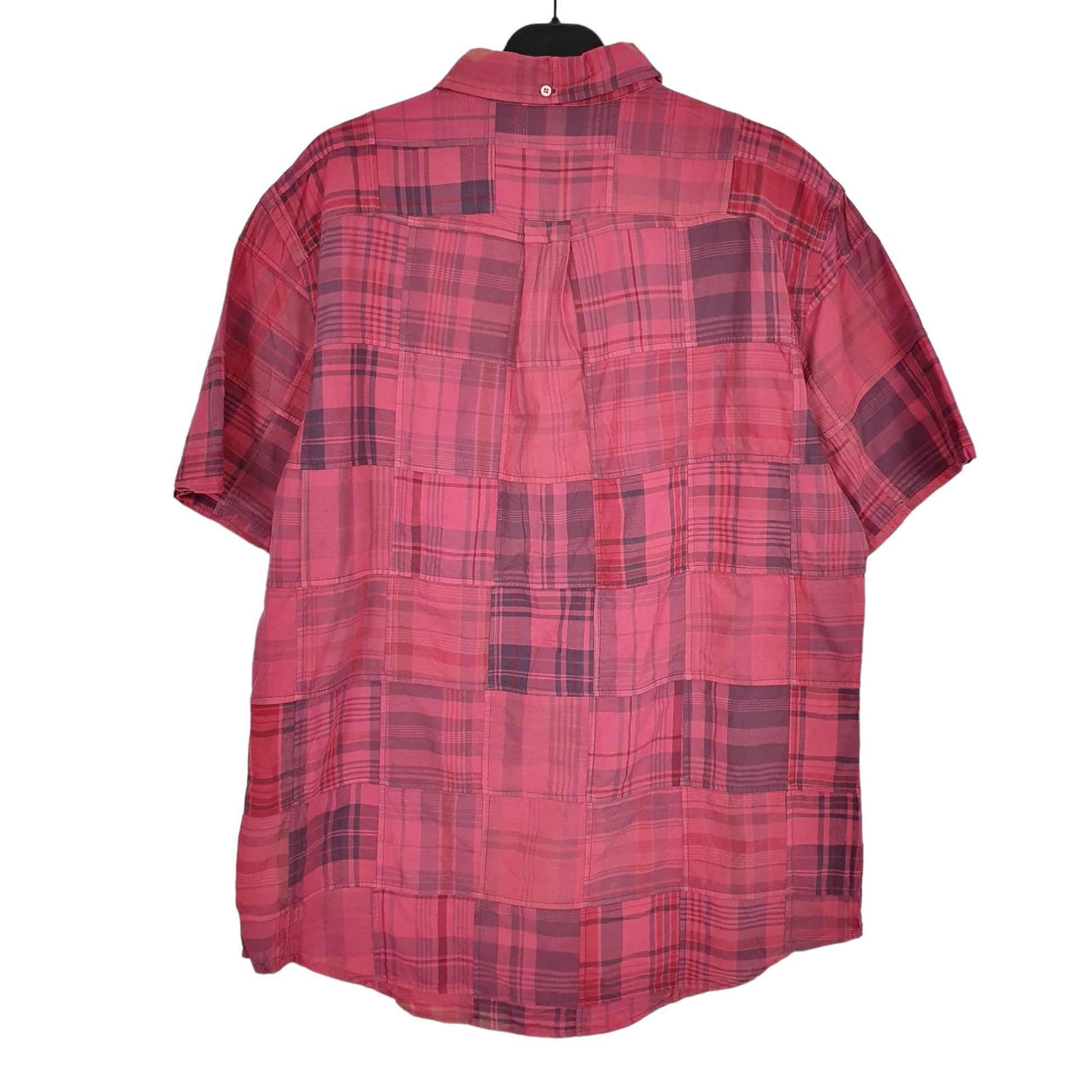 Ralph Lauren Short Sleeve Custom Fit Check Shirt Burgundy