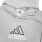 Mens Grey Adidas Vintage 1990s USA Made Hoodie Jumper