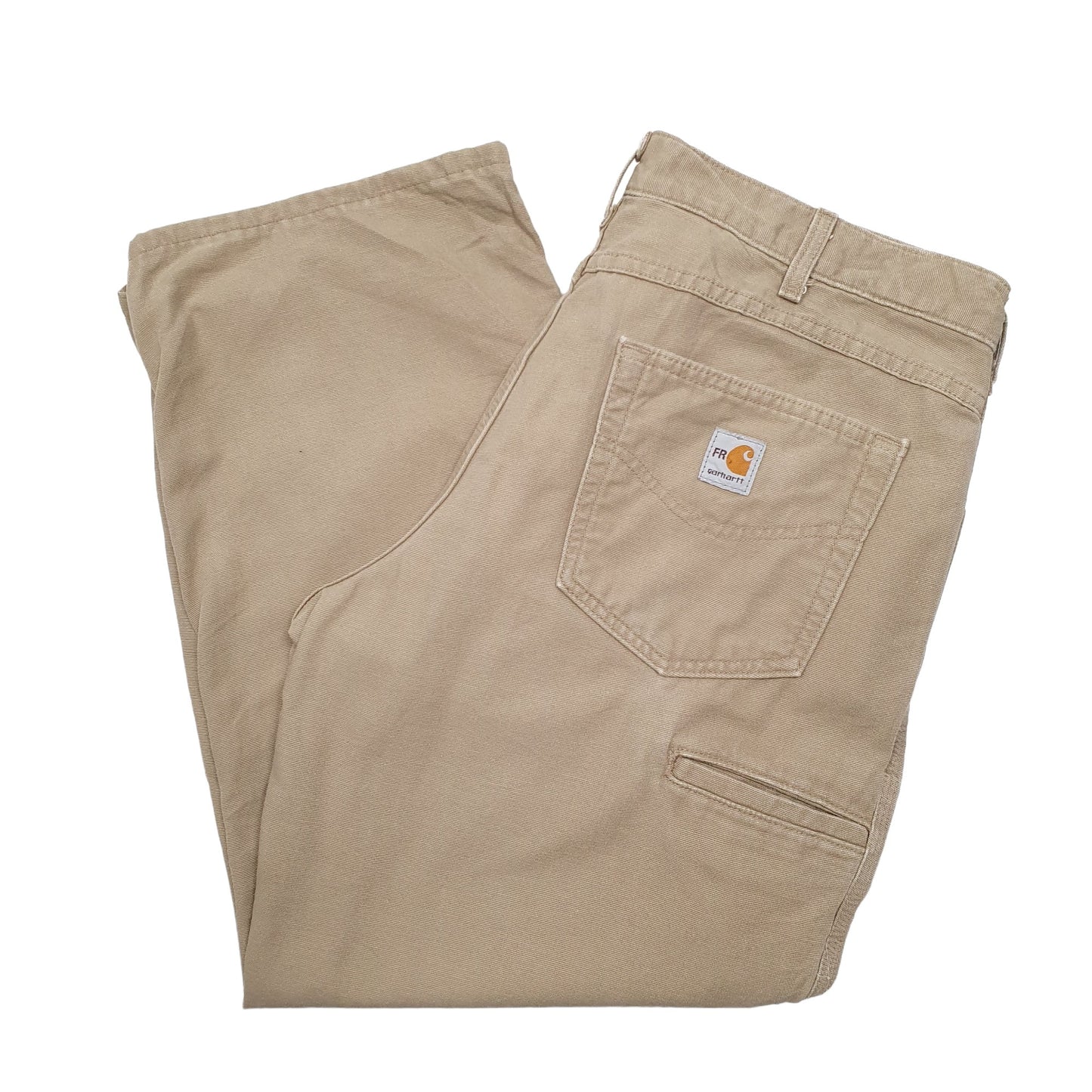 Mens Beige Carhartt Fire Resistant Carpenter Trousers