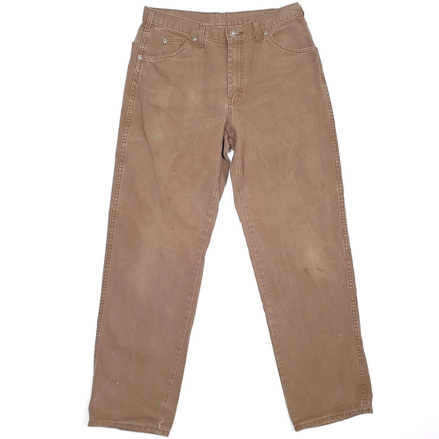 Mens Dickies Brown Carpenter Trousers W32 L32 Brown