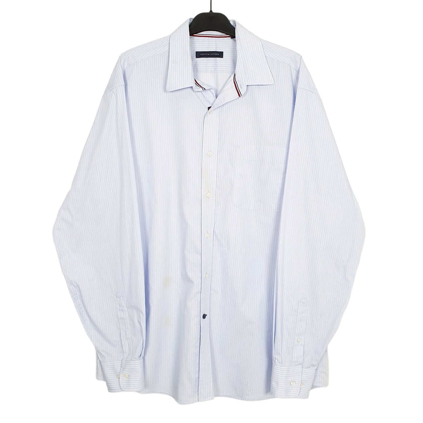 Tommy Hilfiger Long Sleeve Regular Fit Pinstripe Shirt Blue
