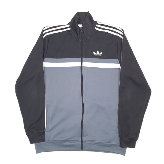 Mens Grey Adidas Three Stripes Full Zip Jumper