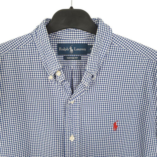 Ralph Lauren Short Sleeve Custom Fit Check Shirt Blue