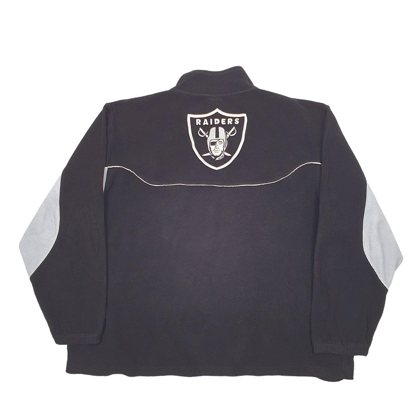 Mens Black Reebok Los Angeles Raiders Football Quarter Zip Jumper