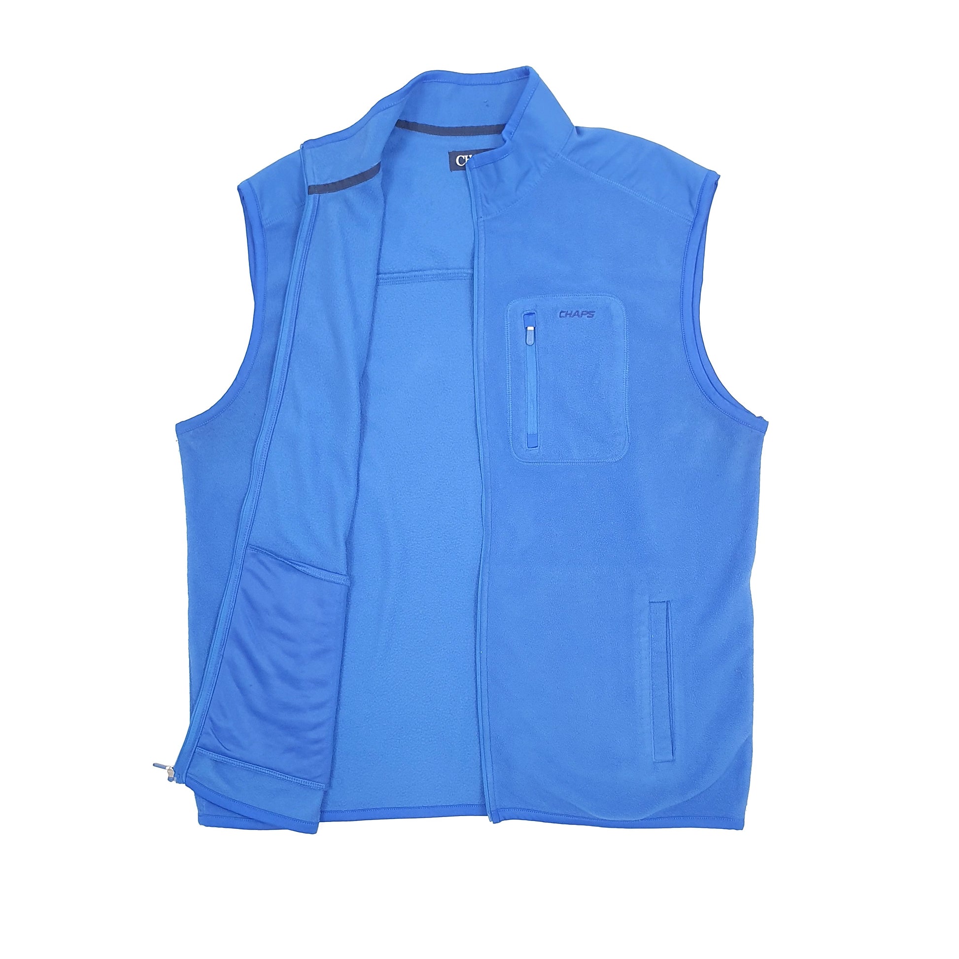 Chaps Spellout Gilet Fleece XL Blue