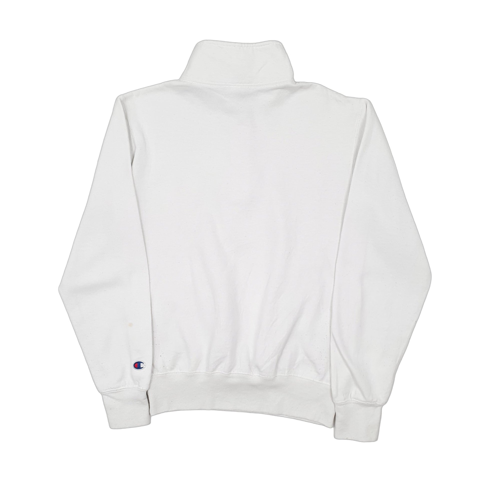 Mens White Champion USA College Miam Quarter Zip Jumper