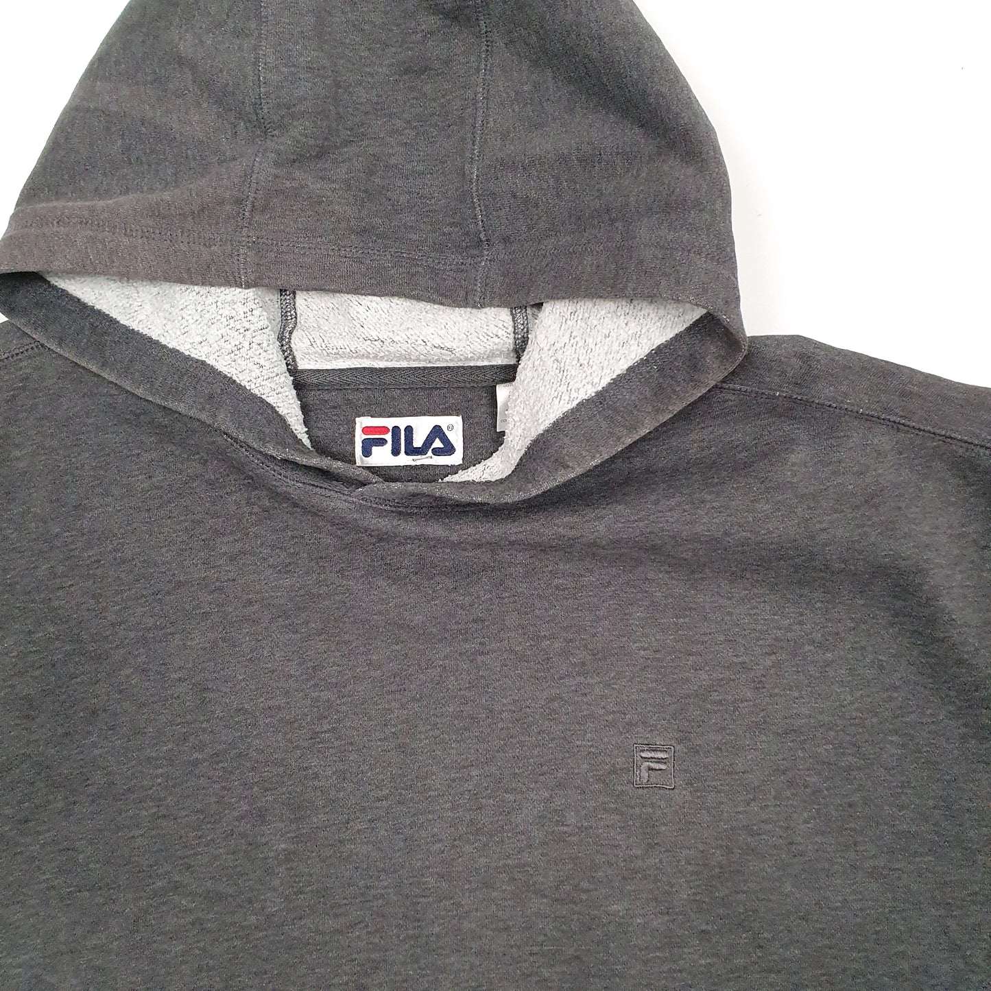 Mens Grey Fila  Hoodie Jumper