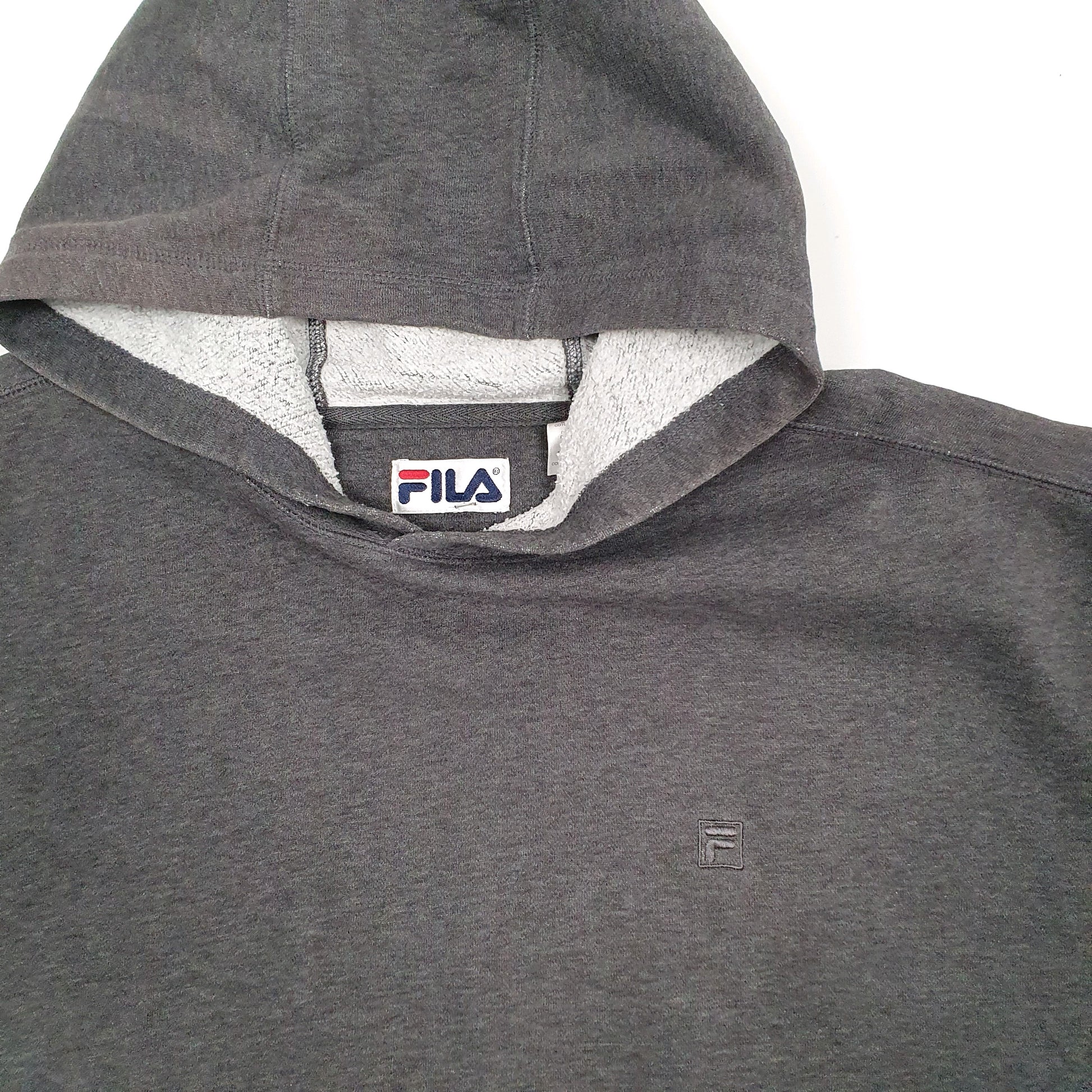 Mens Grey Fila  Hoodie Jumper