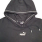 Mens Black Puma Crop Top Spellout Hoodie Jumper