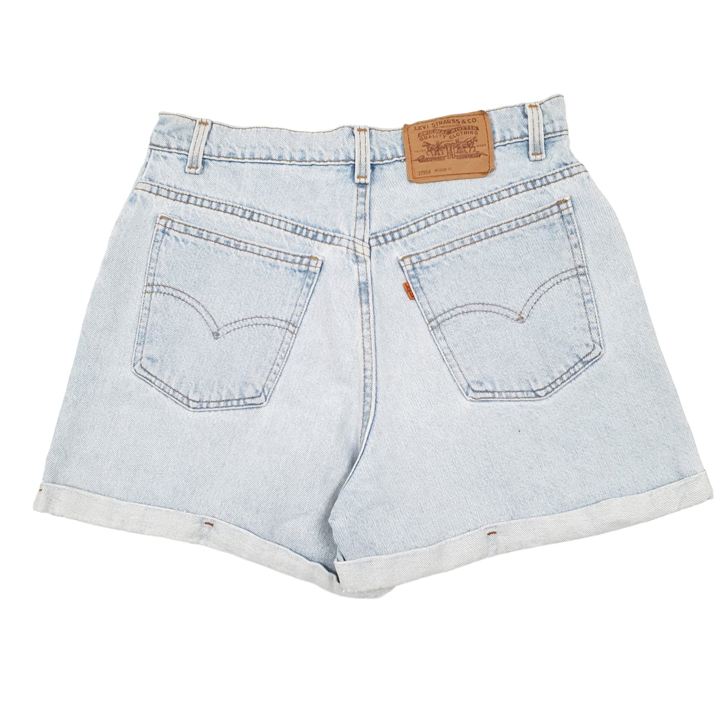 Levis Vintage Orange Tab Blue Denim Jeans Shorts UK Blue
