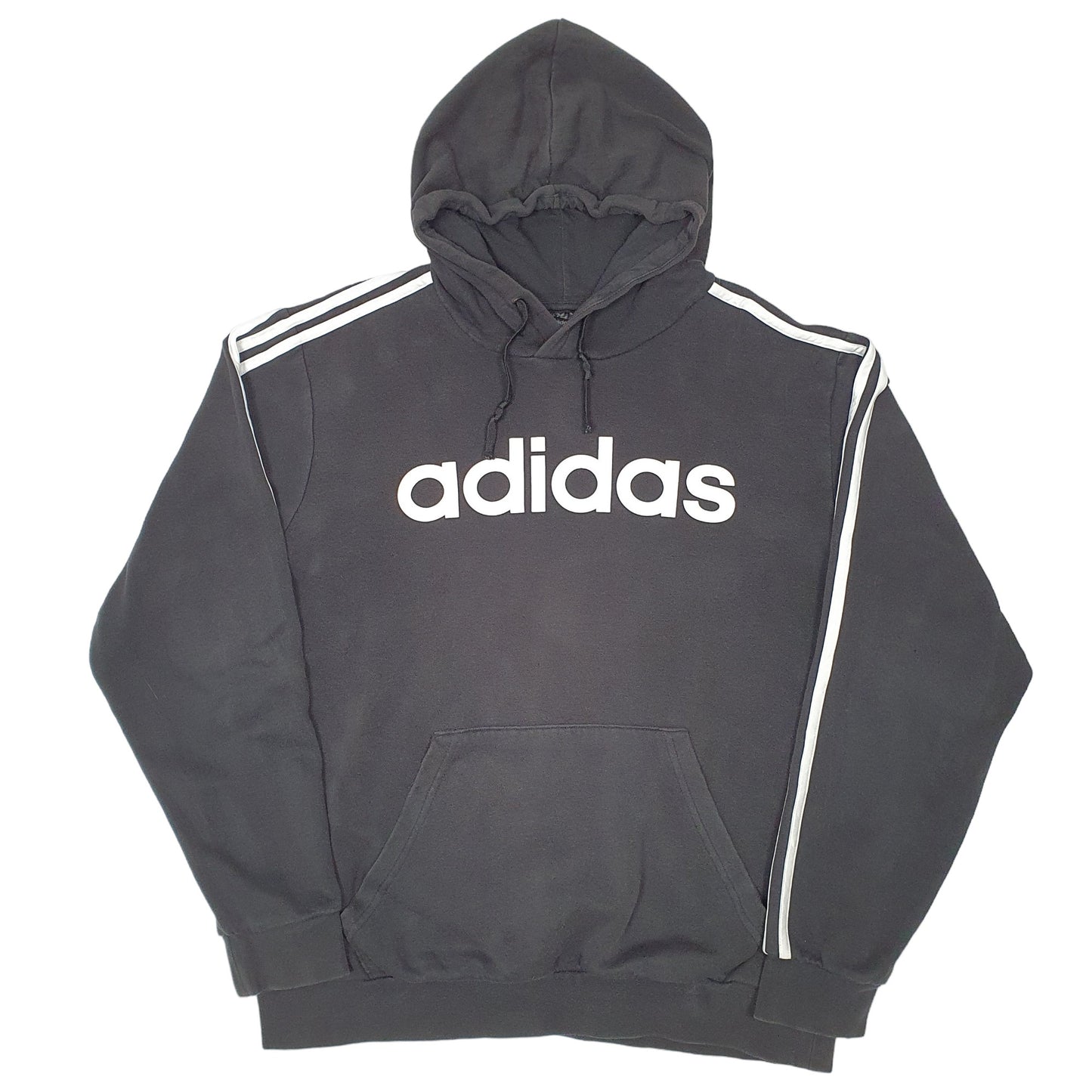 Mens Black Adidas Spellout Hoodie Jumper