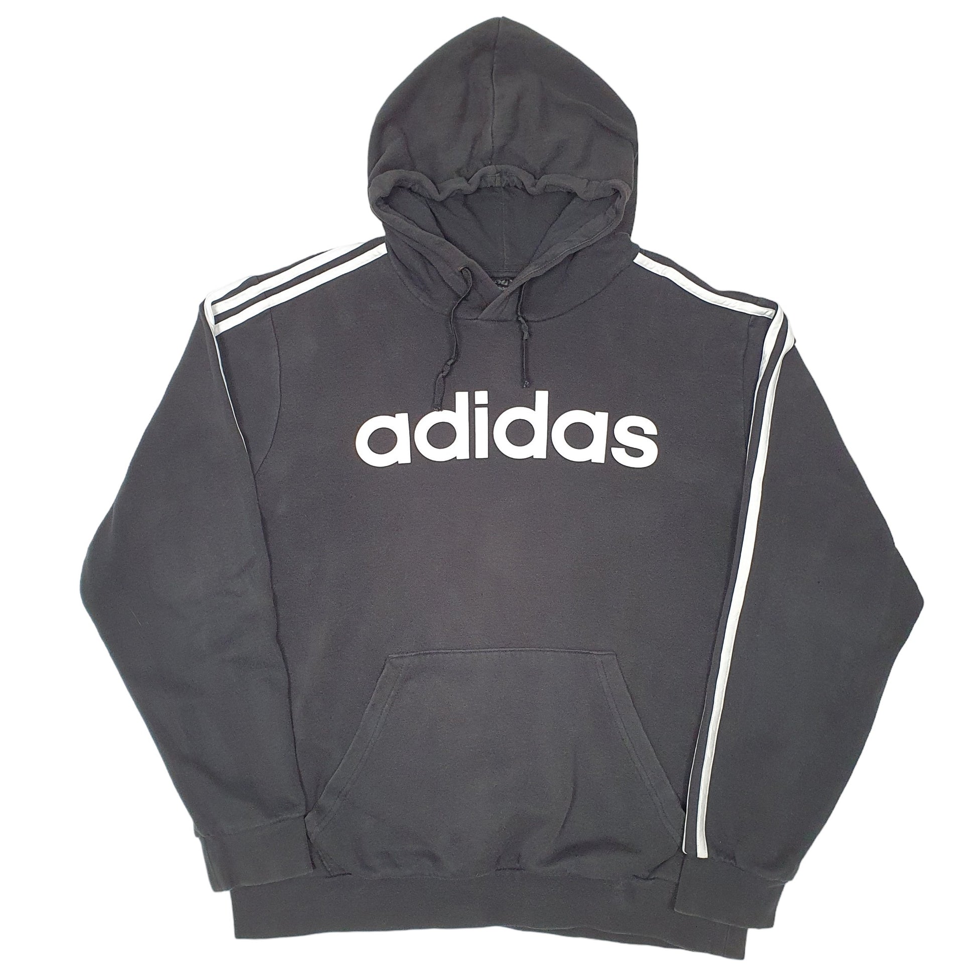 Mens Black Adidas Spellout Hoodie Jumper