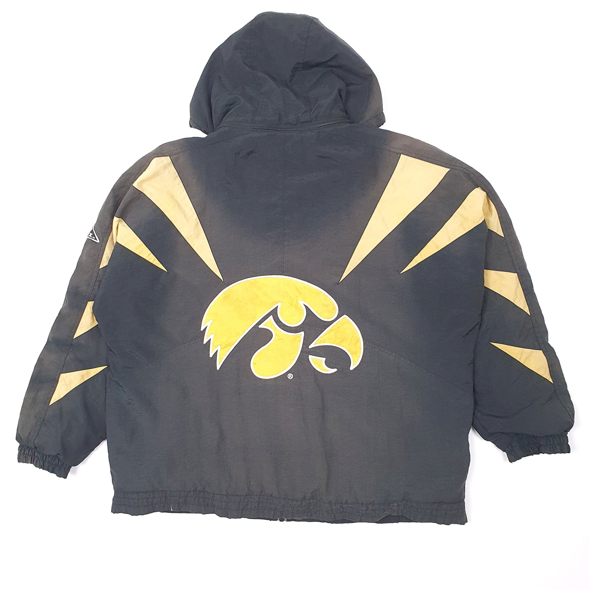 Mens Black Apex One Iowa Hawkeyes USA College Football Padded Jacket Coat