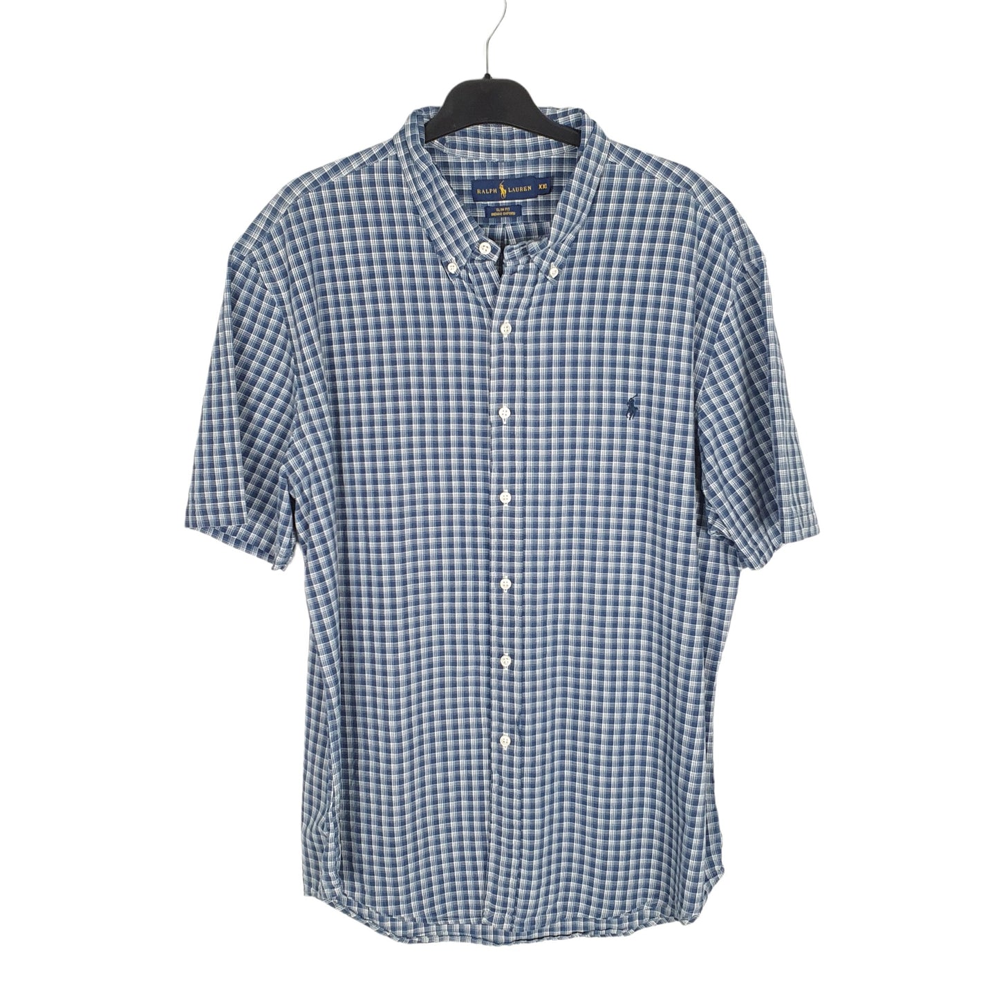 Ralph Lauren Short Sleeve Slim Fit Check Shirt Blue