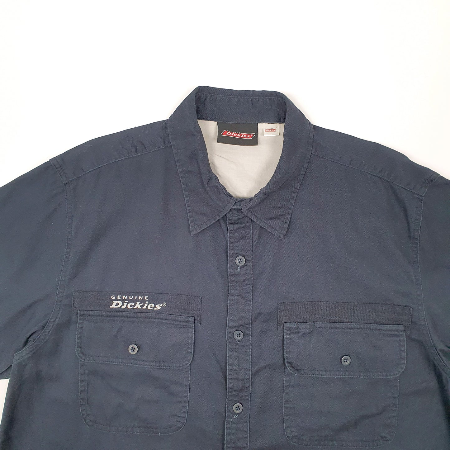 Mens Navy Dickies Workwear Short Sleeve Shirt