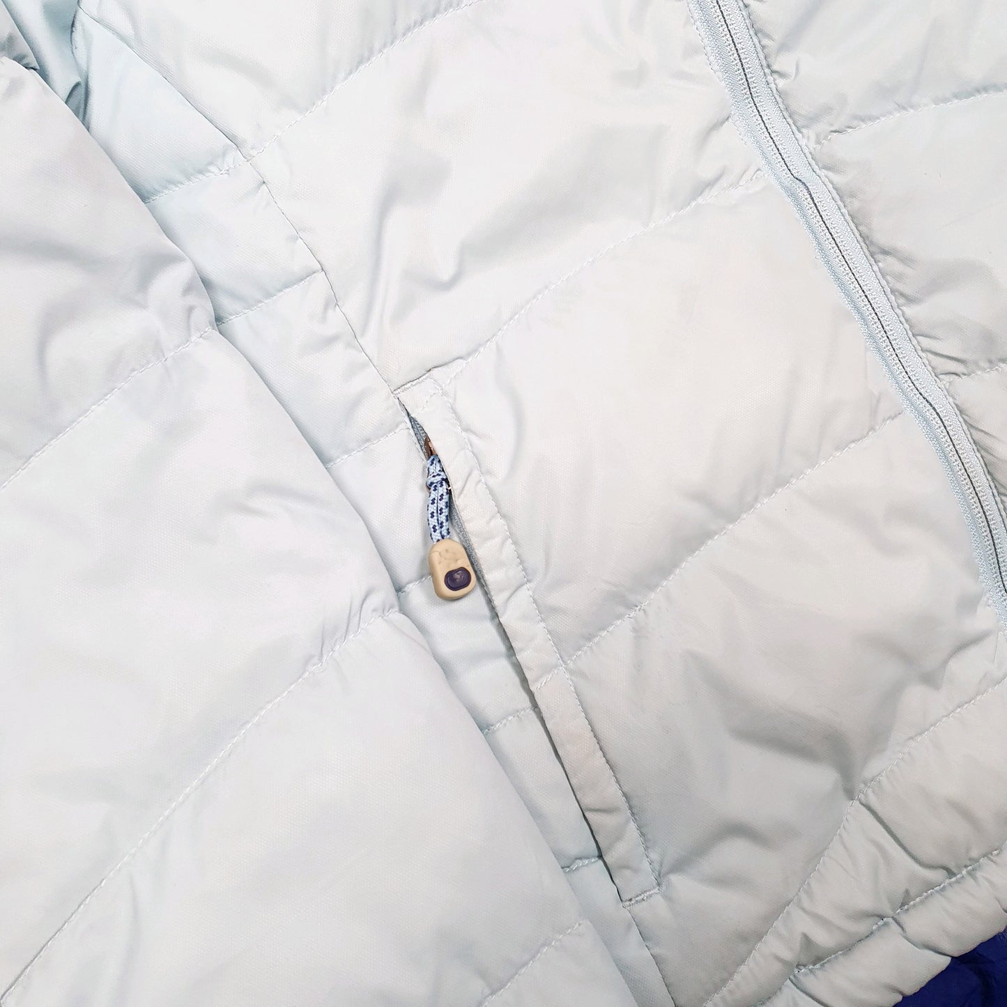 Womens Blue L.L.Bean Goose Down Reversable Puffer Jacket Coat