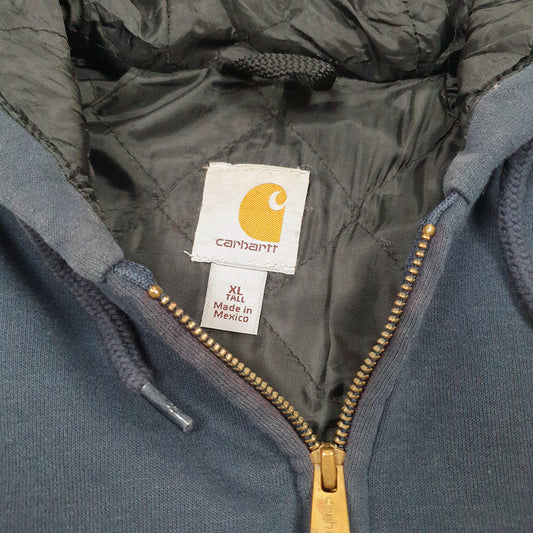 Mens Navy Carhartt Thermal Lined Hoodie Full Zip Jumper