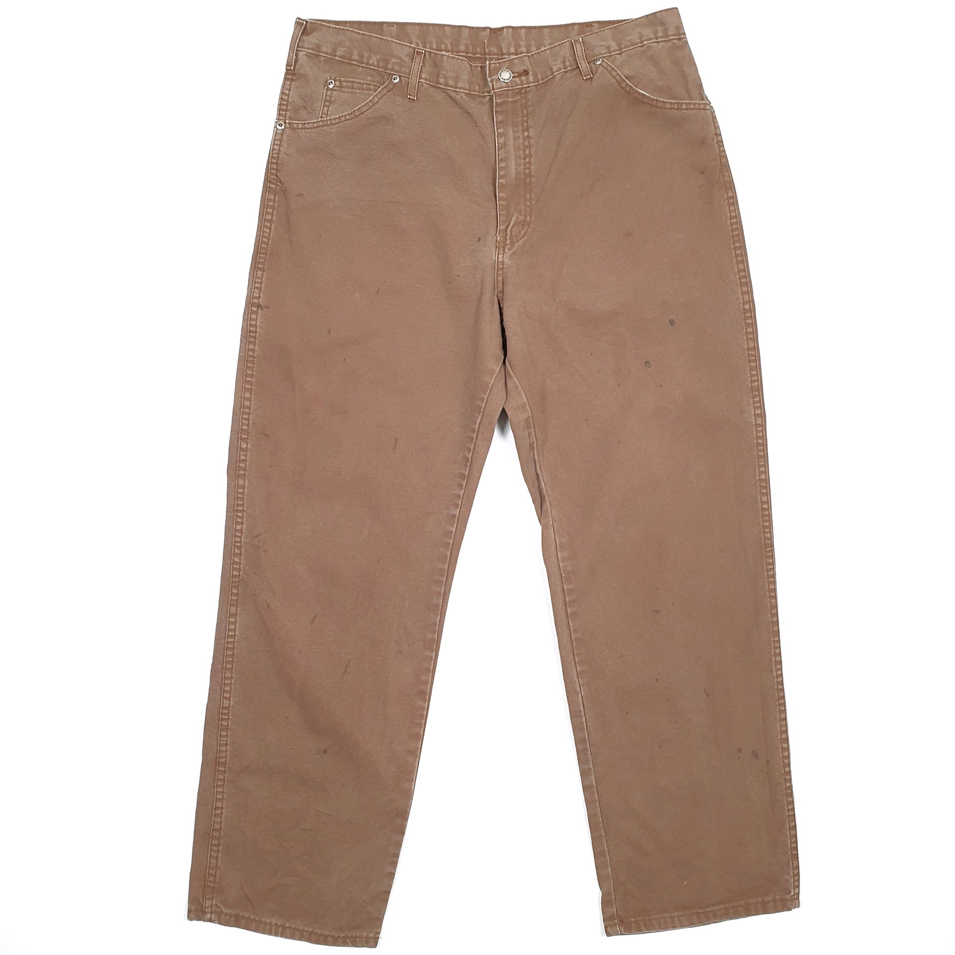 Mens Dickies Brown Carpenter Trousers W36 L29 Brown