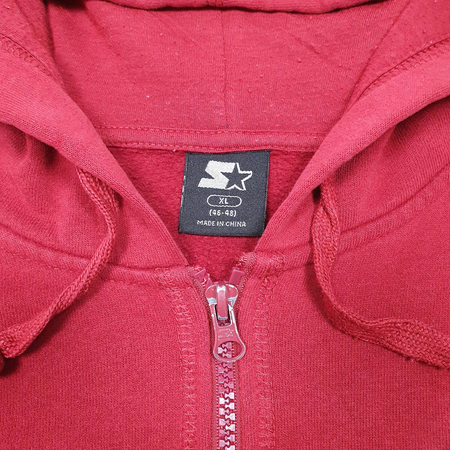 Mens Red Starter Hoodie Full Zip Jumper