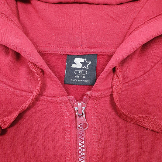 Mens Red Starter Hoodie Full Zip Jumper