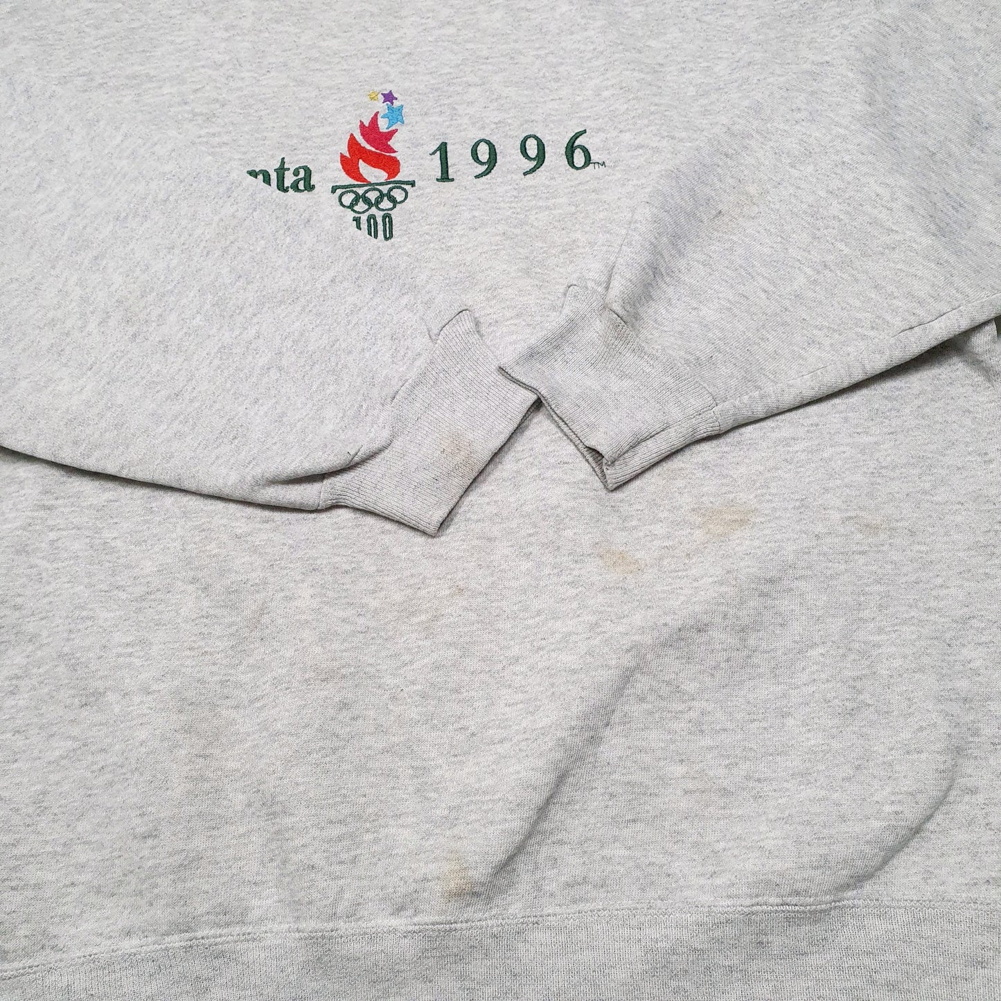 Mens Grey Champion Atlanta Olympics 1996 Vintage Crewneck Jumper