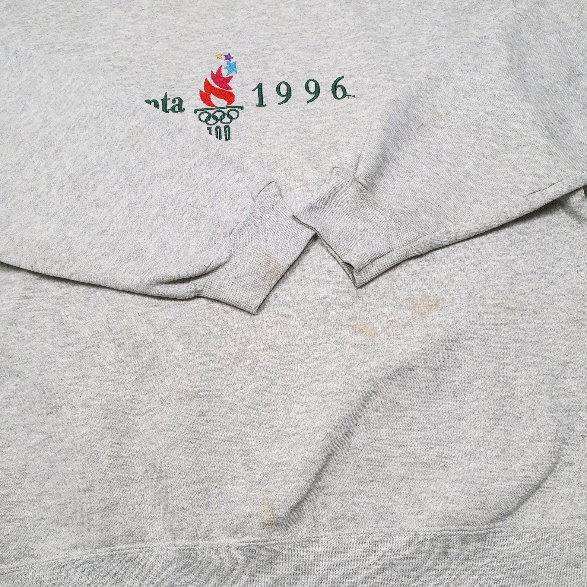 Mens Grey Champion Atlanta Olympics 1996 Vintage Crewneck Jumper