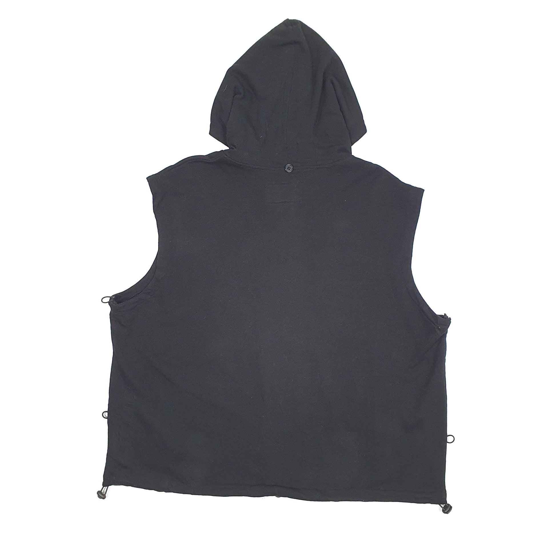 Mens Black Harley Davidson Hooded Biker Gilet Jumper