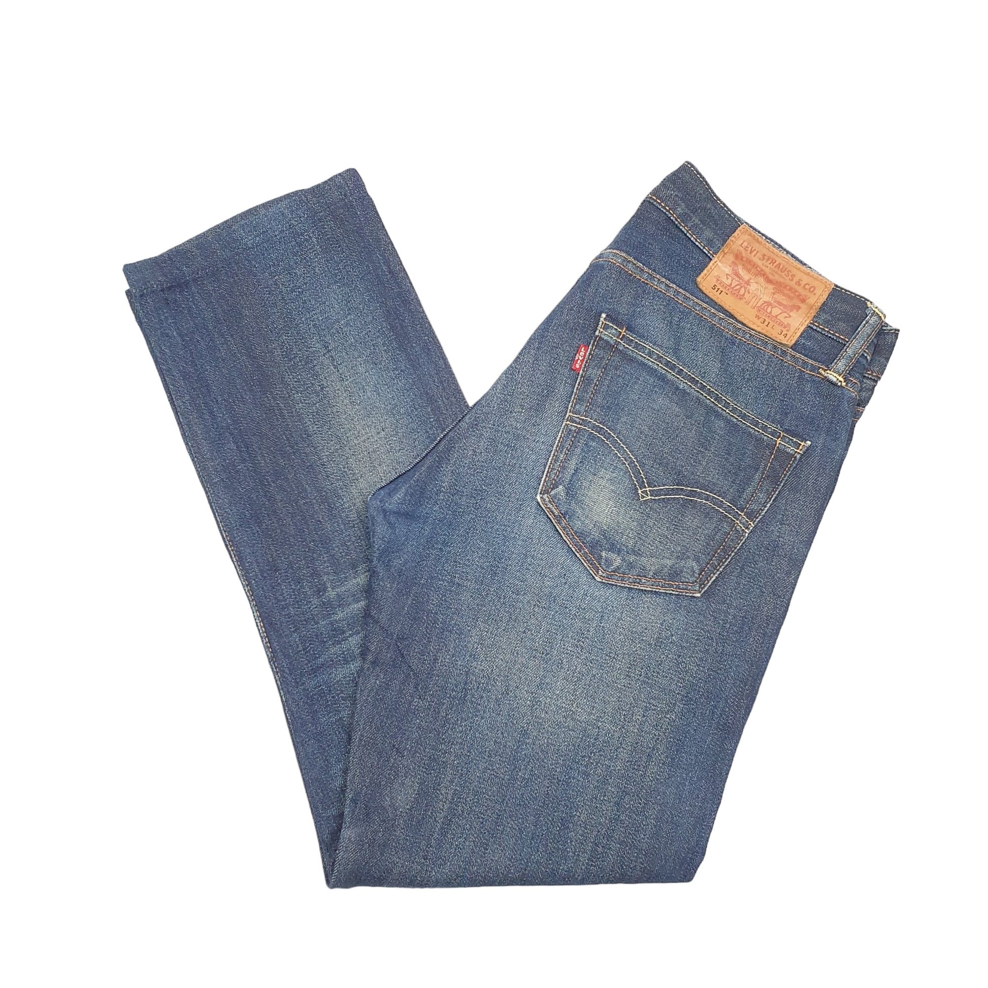 Slim Fit Levis L30 Mens Levis 511 Slim Fit Blue Selvedge Jeans W31