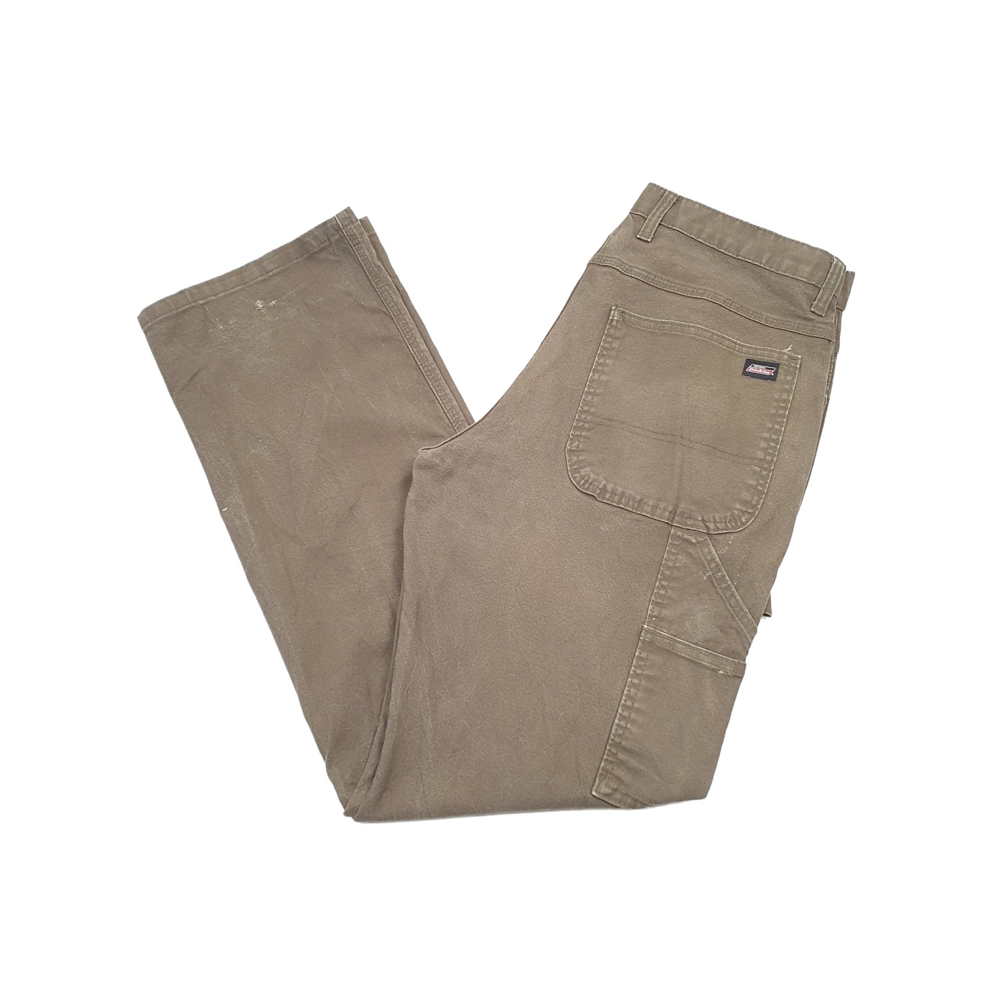 Mens Dickies Khaki Carpenter Trousers W34 L34 Khaki