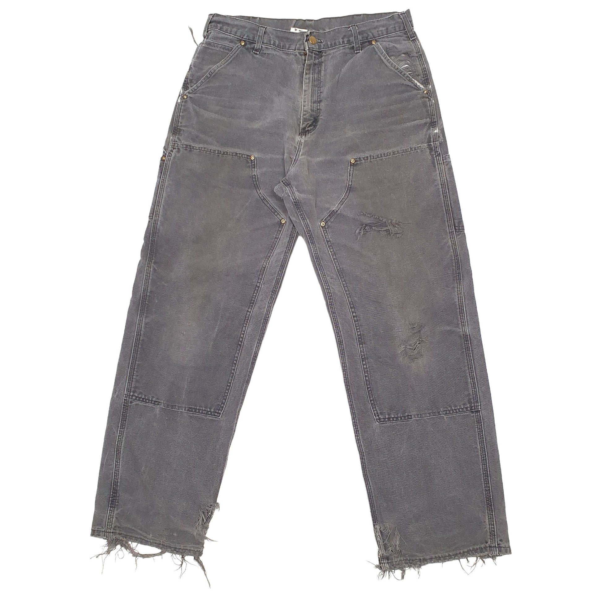 Mens Grey Carhartt Made In USA Carpenter Trousers