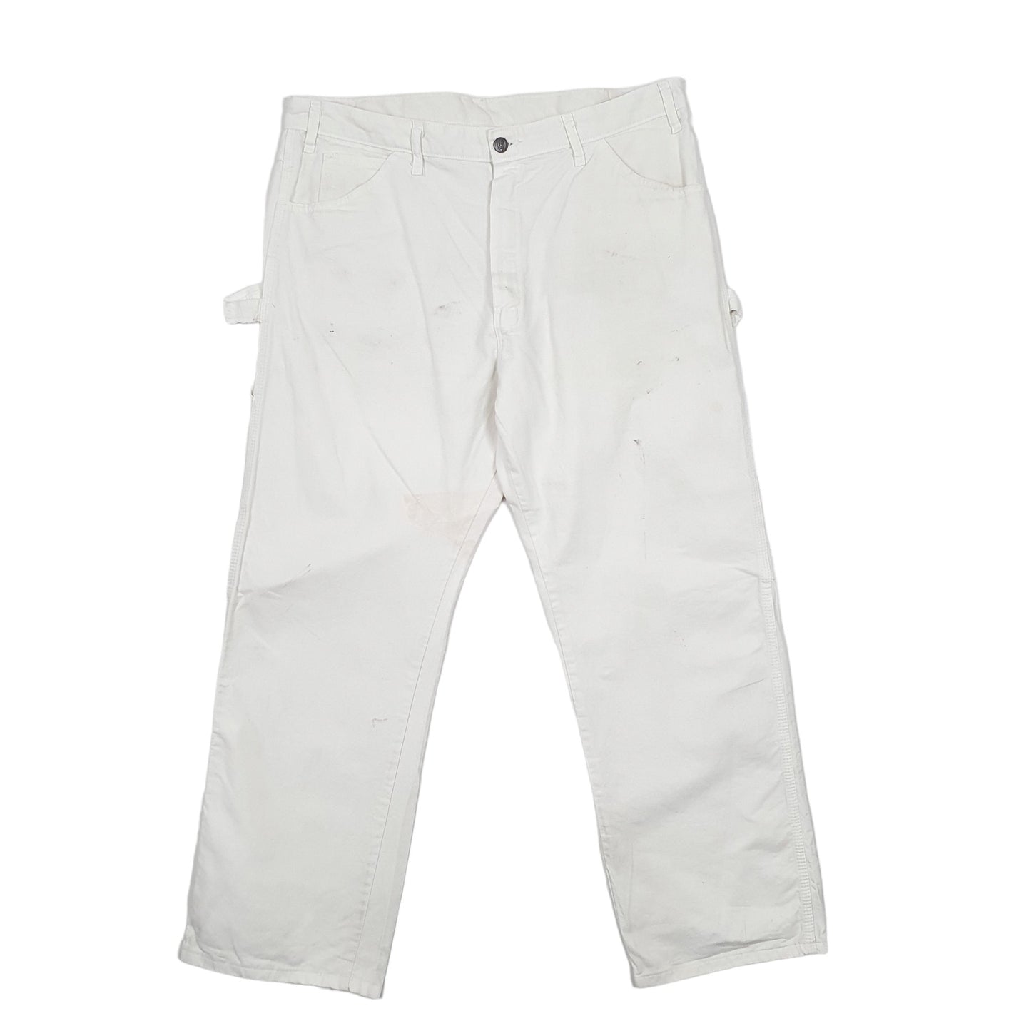 Mens Dickies White Carpenter Trousers W36 L28 White