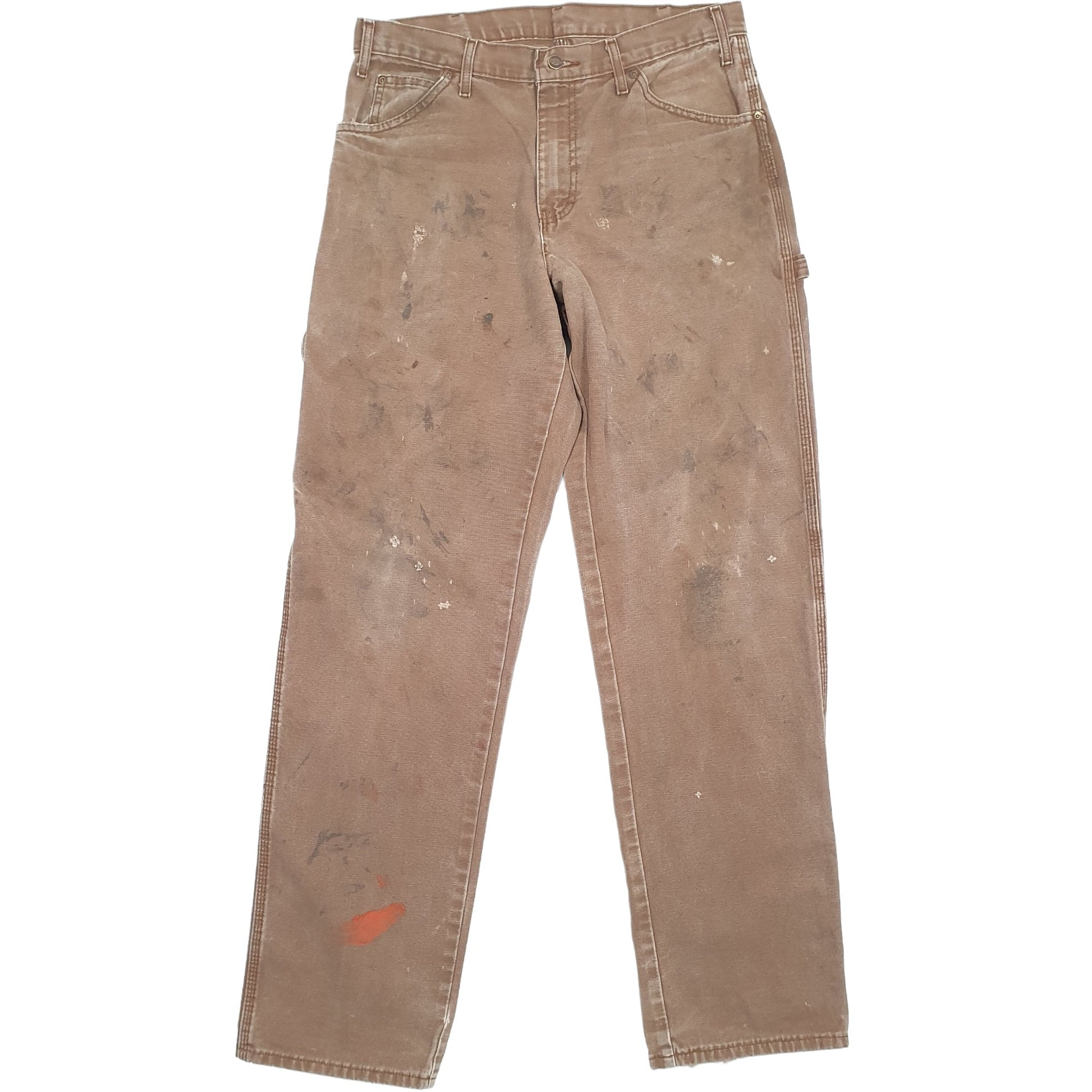 Mens Dickies Brown Carpenter Trousers W32 L34 Brown