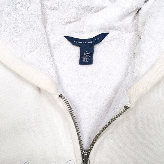 Womens Cream Tommy Hilfiger Hoodie Fleece Full Zip Jumper