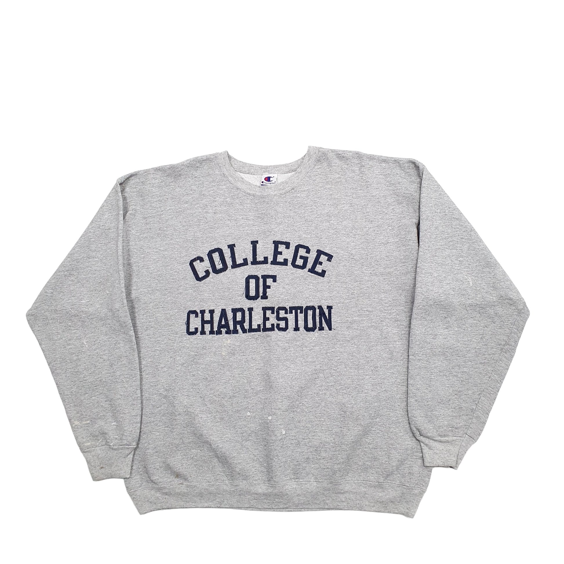 Mens Grey Champion USA College Charleston Crewneck Jumper