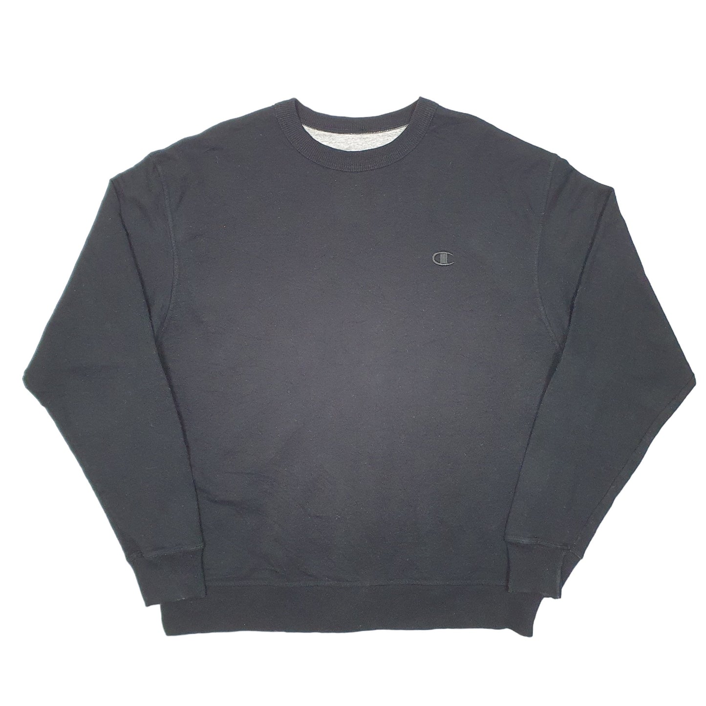 Mens Black Champion  Crewneck Jumper