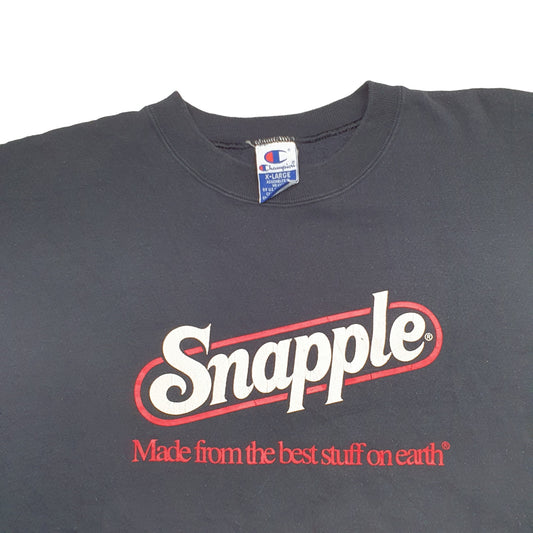Mens Black Champion Snapple Vintage 1990's Crewneck Jumper