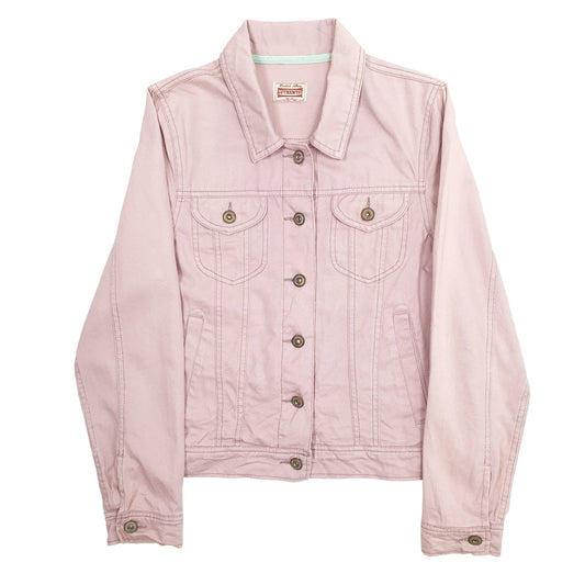 Womens Pink Authentic Trucker Denim Jacket Coat